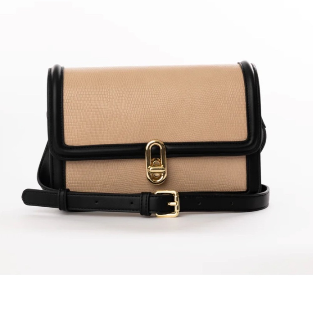 Jules Kae Two-Tone MIA Satchel with Gold Hardware